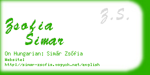 zsofia simar business card
